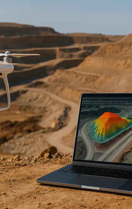 Drone capturing digital twin of highway for enterprise GIS integration